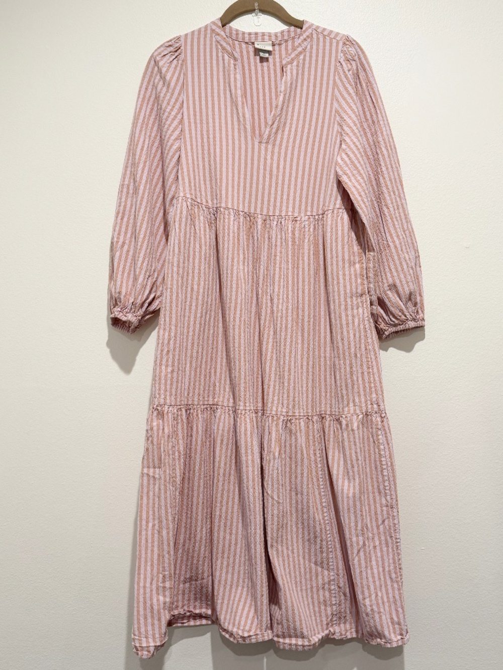 A New Day Vertical Striped Cottage Core Dress Size Small